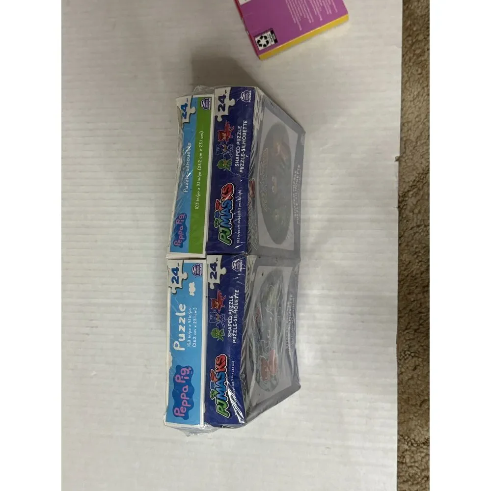 NEW Sealed 4-Pack 24-Piece PJ Masks, Peppa Pig Puzzles w/ Multiverse Puzzle